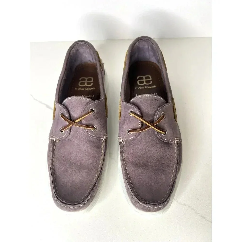 Allen Edmonds AE Lake Mendota Boat Shoes Plum Size 9 E Loafers Comfy